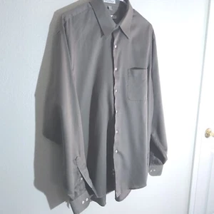 Geoffrey Beene Mens Dress Shirt Size XL 17 36/37 Long Sleeve Button Down Gray - Picture 1 of 12