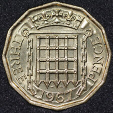1967  Elizabeth II Brass Threepence  BU  