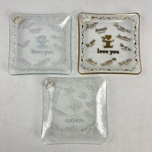 Svend Jensen of Denmark Danish Glass 3 Small Square Trinket Dishes Vintage - Picture 1 of 5