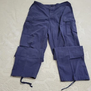 Prestige Tactical Wear Blue Mens Large Long Cargo Pants w/Tie Cuffs Cotton - Picture 1 of 4