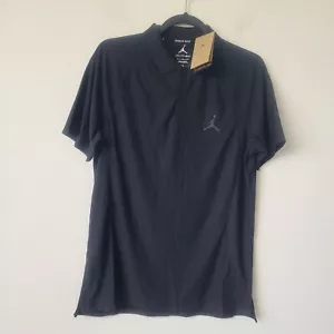 Nike Dri-Fit Air Jordan Golf Polo Shirt DZ0548-010 Size M Black - Picture 1 of 4
