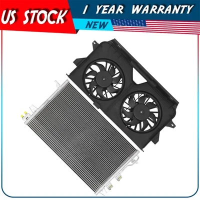 Conjunto de ventilador de refrigeración eléctrico y condensador de CA para Dodge Caravan 2005 2006 2007 Foto 1 de 4