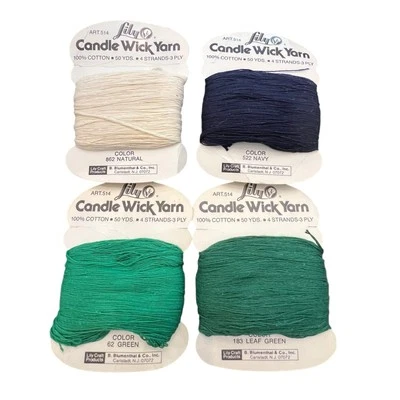 Vintage LILY Candle Wick Color Embroidery Floss Yarn Lot Of 4 Multicolor - Image 1 of 4