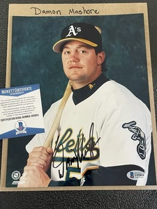 Damon Mashore Signed 8x10 Photo Leaf COA Baseball Certified Auto A's - Picture 1 of 1