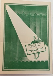 Vintage selten 1934 Chicago Uptown Players Circuit Theater Handout/Spielzettel - Bild 1 von 5