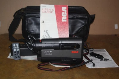 RCA Pro8 Video Cassette Camcorder Camera-Charger- Remote-Cords -Bag + Manuals - Image 1 of 4