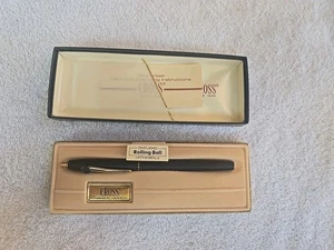 NOS Cross Ball Pen Black & Gold Original Papers And Box Santa Fe Illinois  - Foto 1 di 5