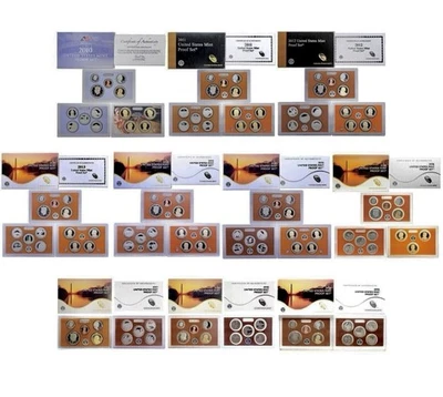 Proof Sets 2010 2019 Uncirculated United States Mint Proof Set Lot In OGP W COA - Image 1 of 4