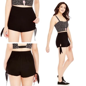 NEW Bethany Mota Black Side Tie Shorts size Juniors Large - Picture 1 of 7
