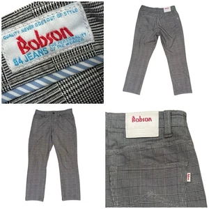 "Pantalones de mezclilla Bobson 04 a cuadros espiga negros blancos talla 30 26,5"" entrepierna" - Imagen 1 de 10