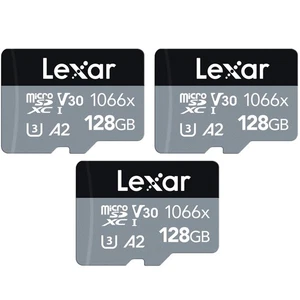 Lexar 1066x Karta pamięci MicroSDXC z adapterem 128GB 3 sztuki - Zdjęcie 1 z 4