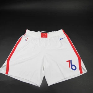 Philadelphia 76ers Nike NBA Authentics Game Shorts Men's White/Red New - Picture 1 of 5