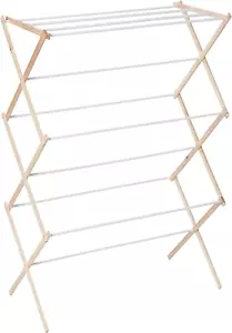 Household Essentials 5001 Collapsible Folding Wooden Clothes Drying Rack for Lau - Picture 1 of 12