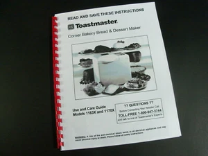 Toastmaster Bread Machine Manual Model 1170, 1183 - Foto 1 di 3