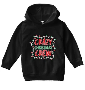 Crazy Christmas Crew - Santa Claus Xmas Lights Holiday Toddler/Youth Hoodie - Picture 1 of 12