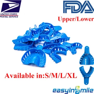 Bandejas de impresión dental 12 piezas bandejas de plástico perforado S/M/L/XL superior/inferior - Imagen 1 de 13