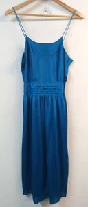 VTG Small Lily of France Rose Puleo-Szule Aqua Blue Nightgown Nylon Chemise Flaw - Picture 1 of 8