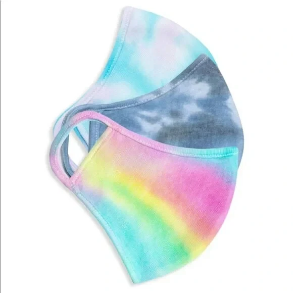 Pride rainbow tie dye 3 piece print mask set from Jill & Ally for Saks NWT - Image 1 of 1