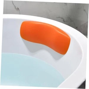 Bath Pillow, Bathtub Pillow with Self Suction, Waterproof Bath Pillows Orange - Picture 1 of 8