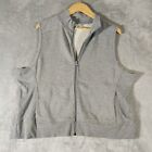 LL Bean Sweatshirt Womens XL Gray Sleeveless Full Zip Activewear Gymwear Vest 