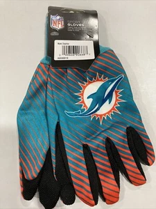 Miami Dolphins Football NFL Adult Full Color Sport Utility Work Grip Gloves - Picture 1 of 1