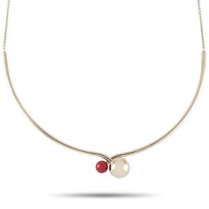 Calvin Klein Bubbly Champagne Gold PVD-Plated Stainless Steel Red Bead Neckla...
