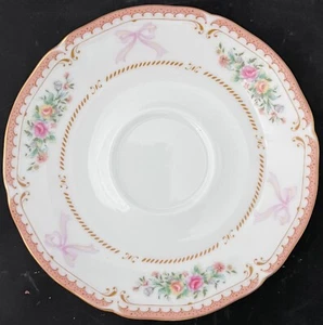 Mikasa Fine China L9315 Ribbon Pink Saucer Only White Floral - Picture 1 of 2