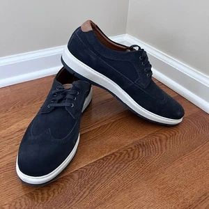 Johnston & Murphy Wingtip Oxford Dress Shoes Casual Comfort Navy 13M - Picture 1 of 7