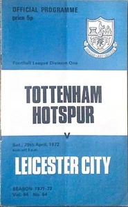 Tottenham Hotspur V Leicester City - 1971/72 Division 1 - 29th April 1972 - Picture 1 of 1