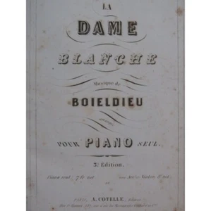 Boieldieu Adrien The White Lady Opera Piano Solo ca1850 - Picture 1 of 5