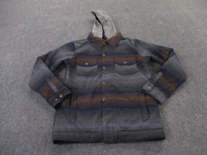 Burton Jacket Mens S Striped Coat Heavy Puffer Lined Hiking Ski Outdoors Logo - Picture 1 of 14