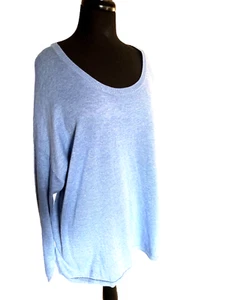 Suéter túnica R E D nuevo con etiquetas para mujer azul delantero blanco trasero dobladillo alto bajo 3X - Imagen 1 de 4
