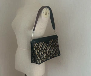 Christian Dior Trotter Suede Mini Boston Bag Burgundy Red Leather Trim Vintage - Picture 1 of 7