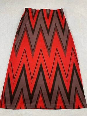 ECI Нью-Йорк макси юбка женщин размер средний красный черный вязаный зигзагообразный узор - Изображение 1 из 4
