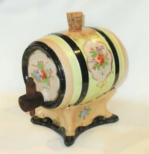 Antique Moriyama Porcelain Saki Decanter Barrel 1925-1929 - Picture 1 of 6
