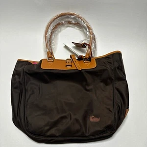 Dooney and Bourke Nylon tote women handbag Designer Brown T Moro Pink Inside - Picture 1 of 3