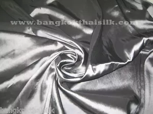 DARK SILVER GRAY TAFFETA FAUX SILK FABRIC DRAPE DRESS TABLECLOTH SUIT SKIRT - Picture 1 of 1