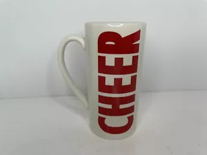 Christmas HOLIDAY CHEER Latte MUG St. Nicholas Square RED White Coffee Holiday - Picture 1 of 6