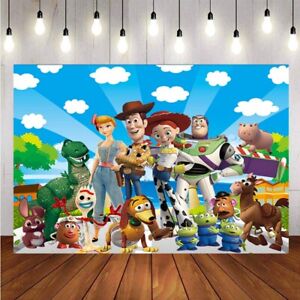 Toy Story Backdrop Baby Shower Kid Happy Birthday Party Photo Background Banner