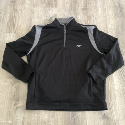 Callaway Golf 1/4 Zip Windbreaker Pocketed Jacket Black With Gray Mens Size XL - Image 1 of 4