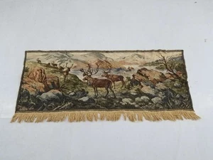 Vintage Rentier Szene Wandbehang Wandteppich 145x90cm - Bild 1 von 12
