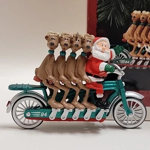 Hallmark Keepsake 1994 Cheery Cyclist Santa Bike Christmas Ornament Vtg - Picture 1 of 7
