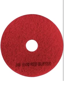 3M Buffer Floor Pad 5100 Red, 12" Removes Soil Scratches Scuff Black Shoes Marks - Picture 1 of 2