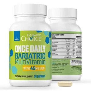 Einmal tägliches bariatrisches Multivitamin mit 45 mg Eisen | Leicht zu schluckende Kapseln... - Bild 1 von 8