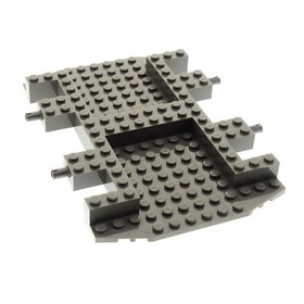 1x Lego Vehicle Chassis 12x18x1 Old-Dark Gray Rock Raiders 4970 30295