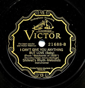Shilkret's Rhyth-Melodists 1928 Victor 21688- I Can’t Give You Anything But Love - Picture 1 of 1