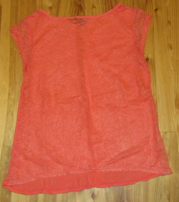 Camiseta sin mangas VS Tee Shop S Burnout blanca/rosa cuello en V delantera/trasera algodón/poliéster buena usada Foto 1 de 4