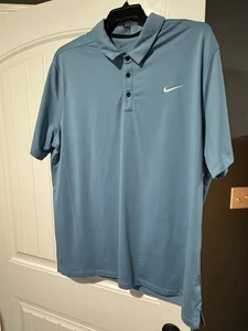 Nike Dri-Fit Polo Shirt 2XL Blue Mens Golf Tennis Performance Short Sleeve - Picture 1 of 3