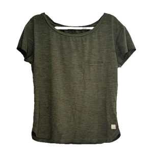 Vuori Pose Short Sleeve Heathered Green Oversized Tee Pocket Women’s Sz S - Picture 1 of 7