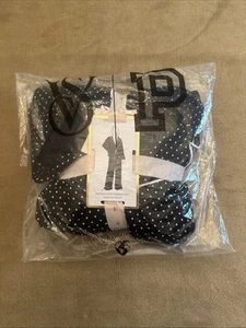 NWT-VICTORIA'S SECRET Soft Modal Long Pajama Set Pants & Top Black Pin Dot S - Picture 1 of 15